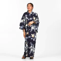 Women's Yukata Kimono - Sakura To Tsuru 7 Women's Yukata Kimono - Sakura To Tsuru -Nippon Life Market kimono yukata femme sakura to tsuru m 332