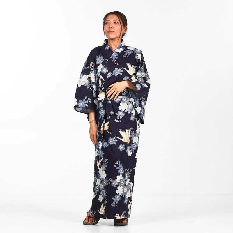 Women's Yukata Kimono - Sakura To Tsuru 3 Women's Yukata Kimono - Sakura To Tsuru - Image 3