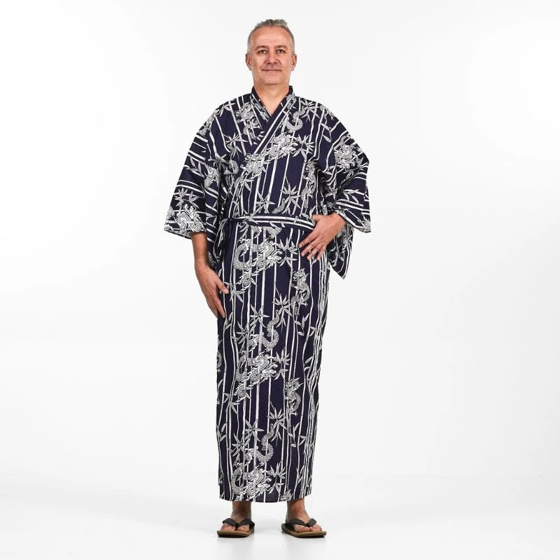 Yukata Kimono Men - Bamboo & Dragon 1 Yukata Kimono Men - Bamboo & Dragon
