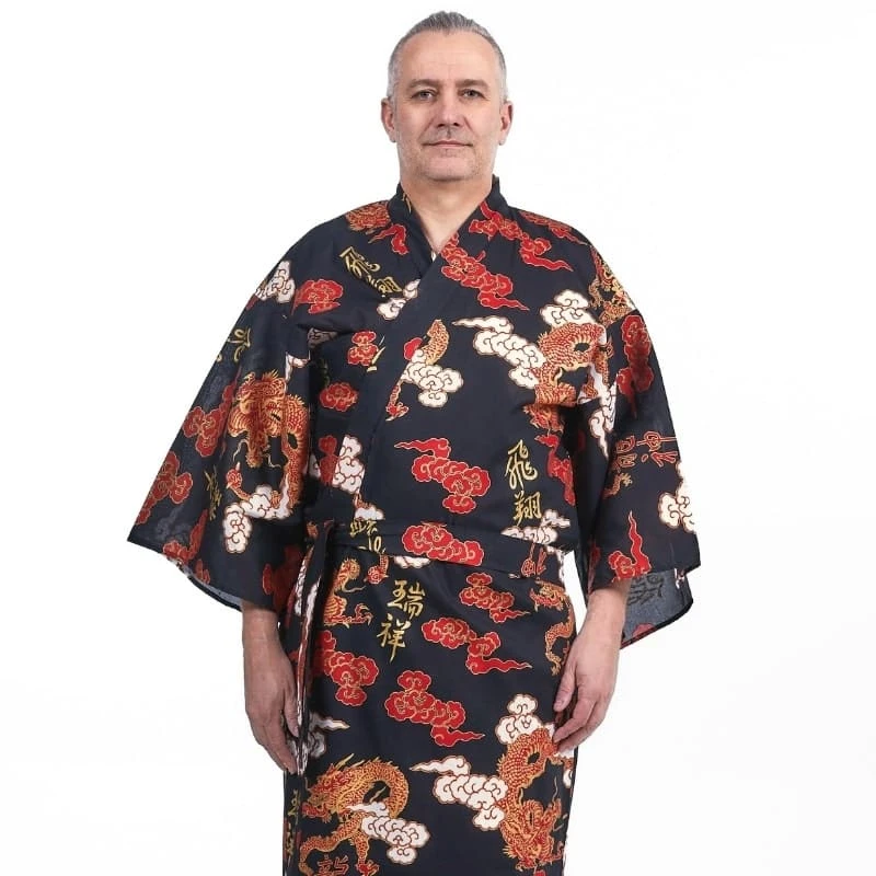 Men’s Yukata Kimono – Ryū & Kumo 2 Men’s Yukata Kimono – Ryū & Kumo - Image 2