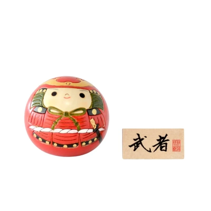 Japanese Round Kokeshi Doll - Musha 2 Japanese Round Kokeshi Doll - Musha - Image 2