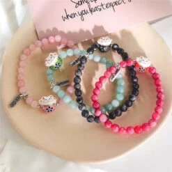 Maneki Neko Bracelet - Beads