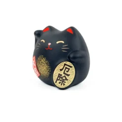Round Maneki Neko - Black -Nippon Life Market maneki neko rond noir 568