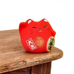 Round Maneki Neko - Red -Nippon Life Market maneki neko rond rouge 455