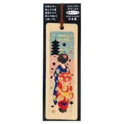 Japanese Bookmark – Cypress - Geisha & Pagoda
