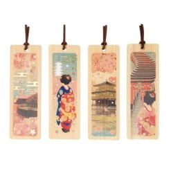Japanese Bookmark – Cypress - Geisha & Pagoda 5 Japanese Bookmark – Cypress - Geisha & Pagoda -Nippon Life Market marque page cypres japonais geisha pagode 400