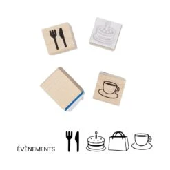 Japanese Mini Stamp Set - Bullet Journal 10 Japanese Mini Stamp Set - Bullet Journal -Nippon Life Market mini tampon japonais bullet journal evenements 250