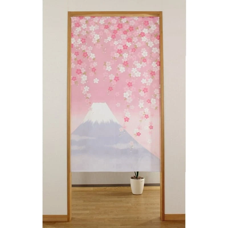 Japanese Noren Curtain - Fuji Sakura 2 Japanese Noren Curtain - Fuji Sakura - Image 2