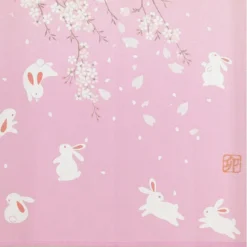 Japanese Noren - Sakura Usagi 12 Japanese Noren - Sakura Usagi -Nippon Life Market noren japonais sakura usagi 85 x 150 cm 373