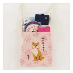 Japanese Shoulder Bag – Shiba Sakura -Nippon Life Market pochette bandouliere shiba sakura 879