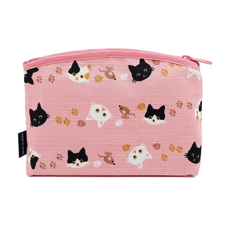 Japanese Pouch - Pink Cat 1 Japanese Pouch - Pink Cat