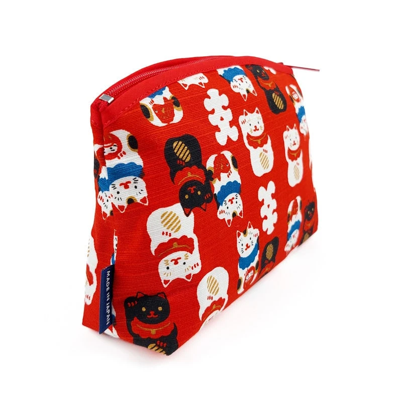 Japanese Clutch Bag - Red Maneki Neko 2 Japanese Clutch Bag - Red Maneki Neko - Image 2