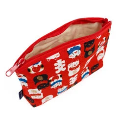 Japanese Clutch Bag - Red Maneki Neko 6 Japanese Clutch Bag - Red Maneki Neko -Nippon Life Market pochette japonaise maneki neko rouge 819