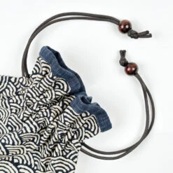 Japanese Fabric Pouch - Seigaiha -Nippon Life Market pochette tissu japonais seigaiha 591