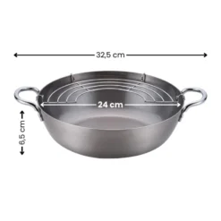 Japanese Tempura Frying Pan - 9.4 In 5 Japanese Tempura Frying Pan - 9.4 In -Nippon Life Market poele a frire tempura 24 cm 891