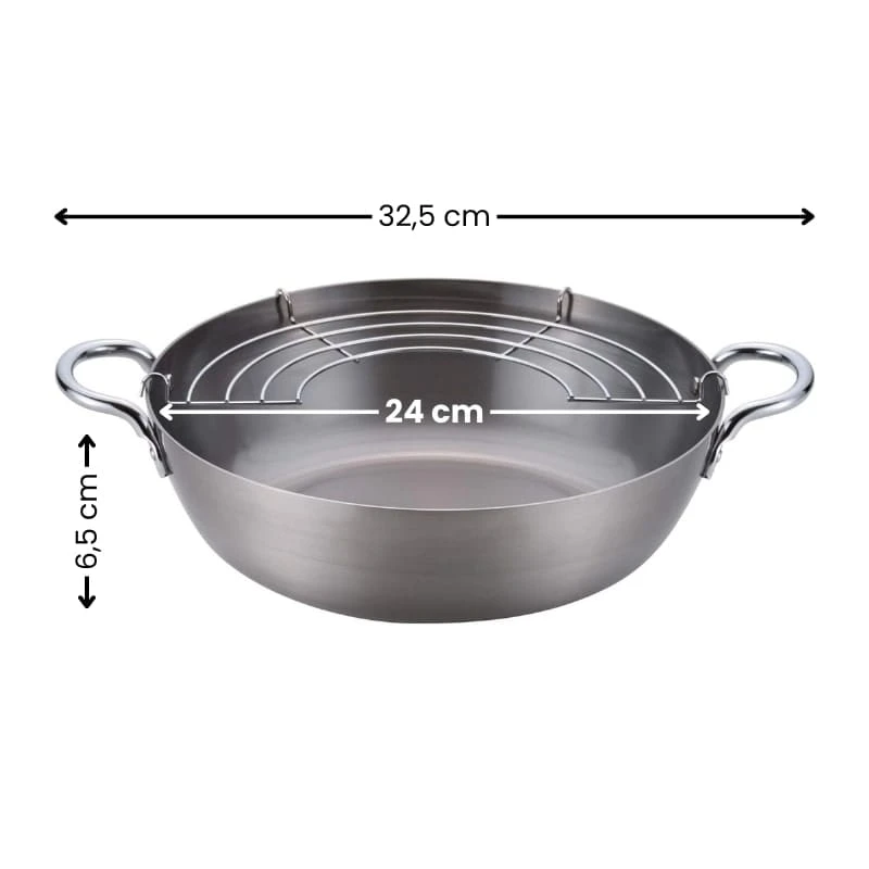 Japanese Tempura Frying Pan - 9.4 In 3 Japanese Tempura Frying Pan - 9.4 In - Image 3