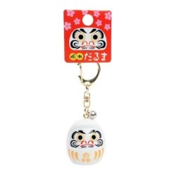 Large Japanese Keychain - Daruma (Color Of Choice) -Nippon Life Market porte cle grand daruma couleur au choix blanc 110