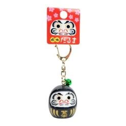 Large Japanese Keychain - Daruma (Color Of Choice) -Nippon Life Market porte cle grand daruma couleur au choix noir 781