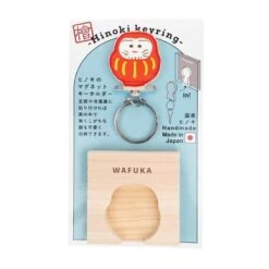 Japanese Keychain – Daruma Cypress -Nippon Life Market porte cle japonais en cypres daruma 498