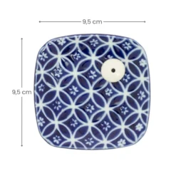 Ceramic Incense Burner Holder - Blue Shippoh 9 Ceramic Incense Burner Holder - Blue Shippoh -Nippon Life Market porte encens ceramique bleu motif shippoh 207