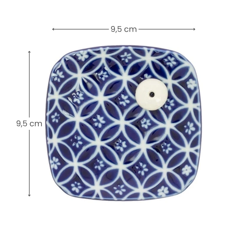 Ceramic Incense Burner Holder - Blue Shippoh 5 Ceramic Incense Burner Holder - Blue Shippoh - Image 5