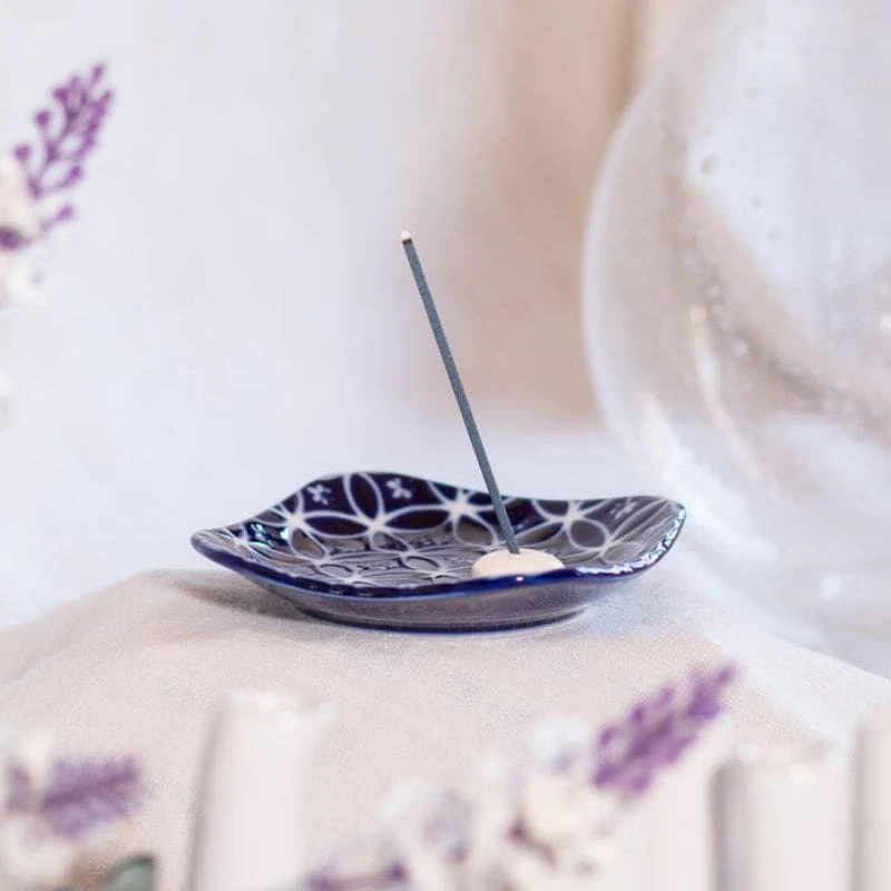 Ceramic Incense Burner Holder - Blue Shippoh 2 Ceramic Incense Burner Holder - Blue Shippoh - Image 2