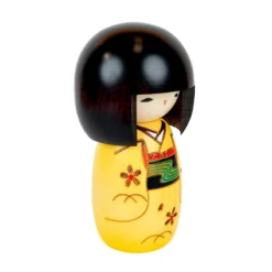 Yellow Kokeshi Doll -Nippon Life Market poupee kokeshi jaune 623