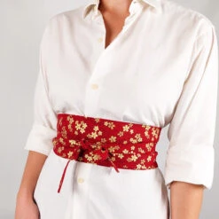 Red Sakura Obi Belt