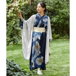 Blue Japanese Kimono Dress -Nippon Life Market robe kimono japonais 884