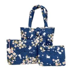 Japanese Bag – Usagi Sakura Blue -Nippon Life Market sac japonais usagi sakura bleu 287