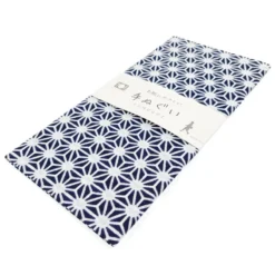 Blue Tenugui - Asanoha -Nippon Life Market serviette tenugui asanoha bleu 716
