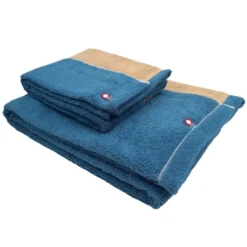 Japanese Imabari Face Towel - Bicolore Blue -Nippon Life Market serviette visage imabari bicolore bleu 358