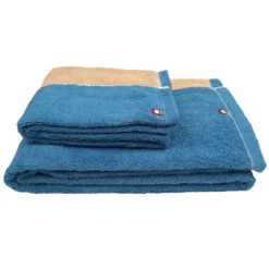 Japanese Imabari Face Towel - Bicolore Blue -Nippon Life Market serviette visage imabari bicolore bleu 930