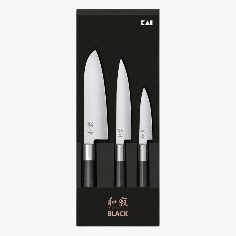 Set Of 3 Japanese Knives – KAI Wasabi Black 3 Set Of 3 Japanese Knives – KAI Wasabi Black - Image 3