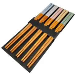 Set Of 5 Pairs Of Bamboo Chopsticks -Nippon Life Market set 5 paires de baguettes bambou 870