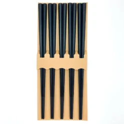 Set Of 5 Pairs Of Black Chopsticks