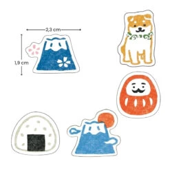 Japanese Paper Stickers 5 Japanese Paper Stickers -Nippon Life Market stickers papier japonais 791