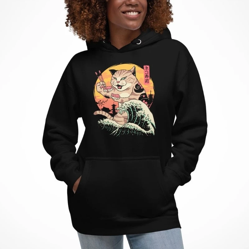 Japanese Hoodie - Kaiju Neko Sushi 3 Japanese Hoodie - Kaiju Neko Sushi - Image 3