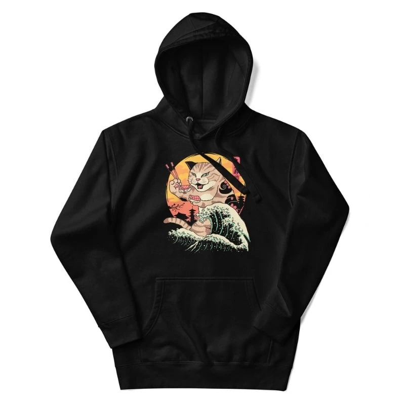 Japanese Hoodie - Kaiju Neko Sushi 1 Japanese Hoodie - Kaiju Neko Sushi