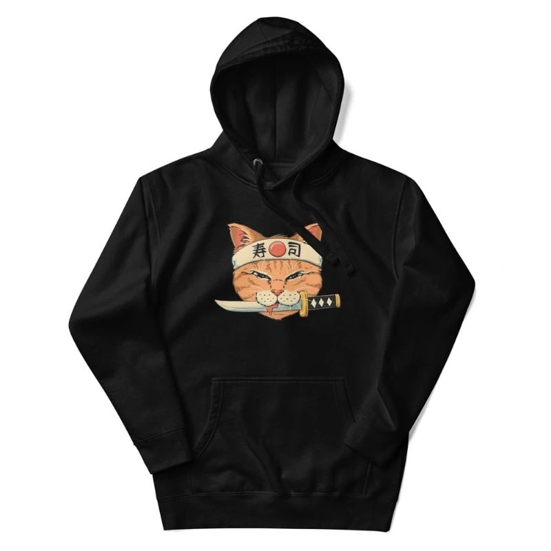 Japanese Hoodie - Neko Sushi Katana 3 Japanese Hoodie - Neko Sushi Katana - Image 3