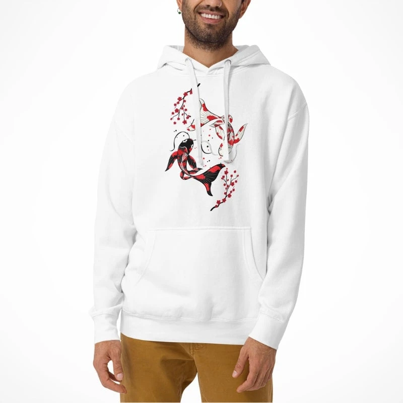 Japanese Hoodie - Sakura Koi 4 Japanese Hoodie - Sakura Koi - Image 4