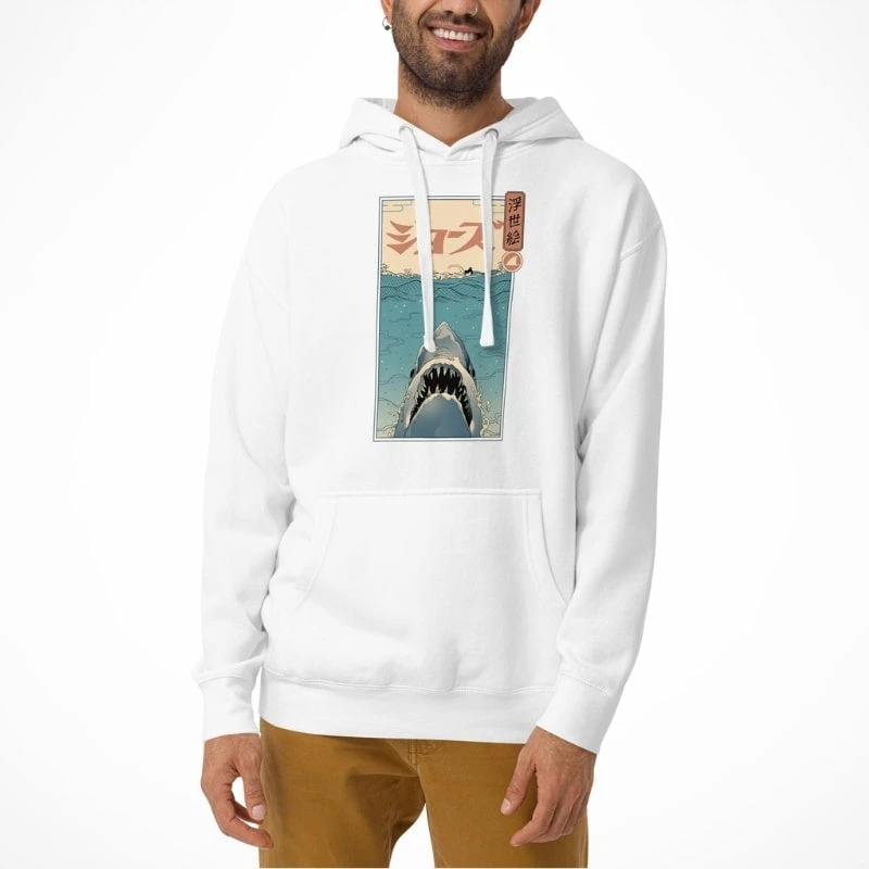 Japanese Hoodie - Ukiyo-e Shark Attack 2 Japanese Hoodie - Ukiyo-e Shark Attack - Image 2