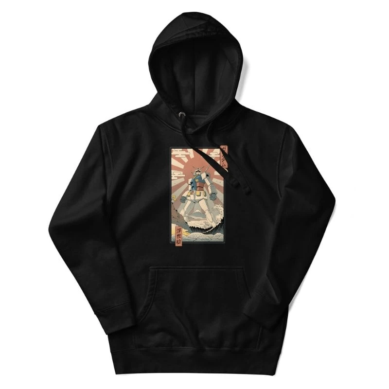 Japanese Hoodie - Ukiyo-e Mecha & Fuji 6 Japanese Hoodie - Ukiyo-e Mecha & Fuji - Image 6