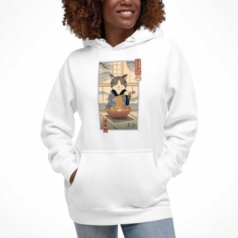 Japanese Hoodie - Ukiyo-e Neko Ramen 5 Japanese Hoodie - Ukiyo-e Neko Ramen - Image 5
