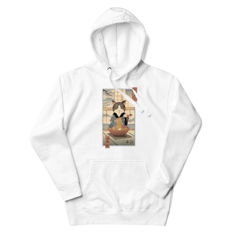 Japanese Hoodie - Ukiyo-e Neko Ramen 1 Japanese Hoodie - Ukiyo-e Neko Ramen
