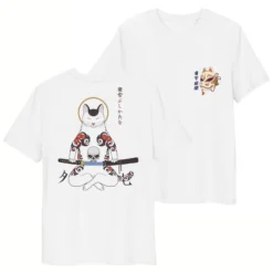 Japanese Tee Shirt - Samurai Cat -Nippon Life Market t shirt japonais chat samourai 769