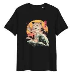 Japanese Tee Shirt - Kaiju Neko Sushi