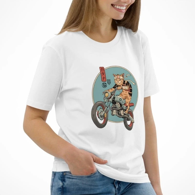 Japanese Tee Shirt - Neko Rider 4 Japanese Tee Shirt - Neko Rider - Image 4