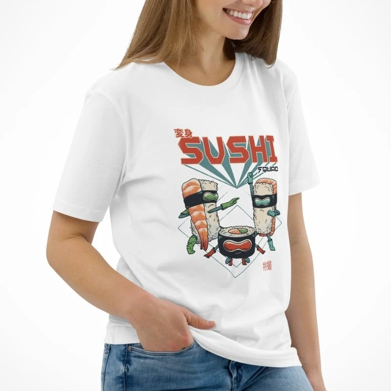 Japanese Tee Shirt - Sushi Squad 2 Japanese Tee Shirt - Sushi Squad - Image 2