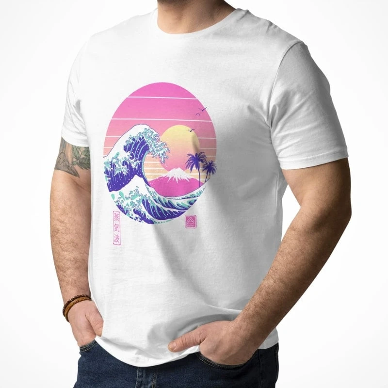 Japanese Tee Shirt - The Great Vapor Wave 3 Japanese Tee Shirt - The Great Vapor Wave - Image 3
